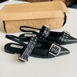 NEW Steve Madden SIZE 8.5 Kissable Slingback Flats in black